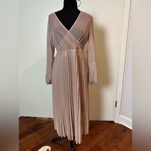 Sparkly Holiday Light Pink MIDI Dress (XL)